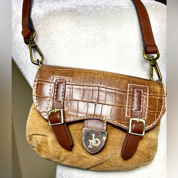 Rocco Barocco Vintage Made in Italy Brown Crossbody w RB Accent - Picture 5 of 11